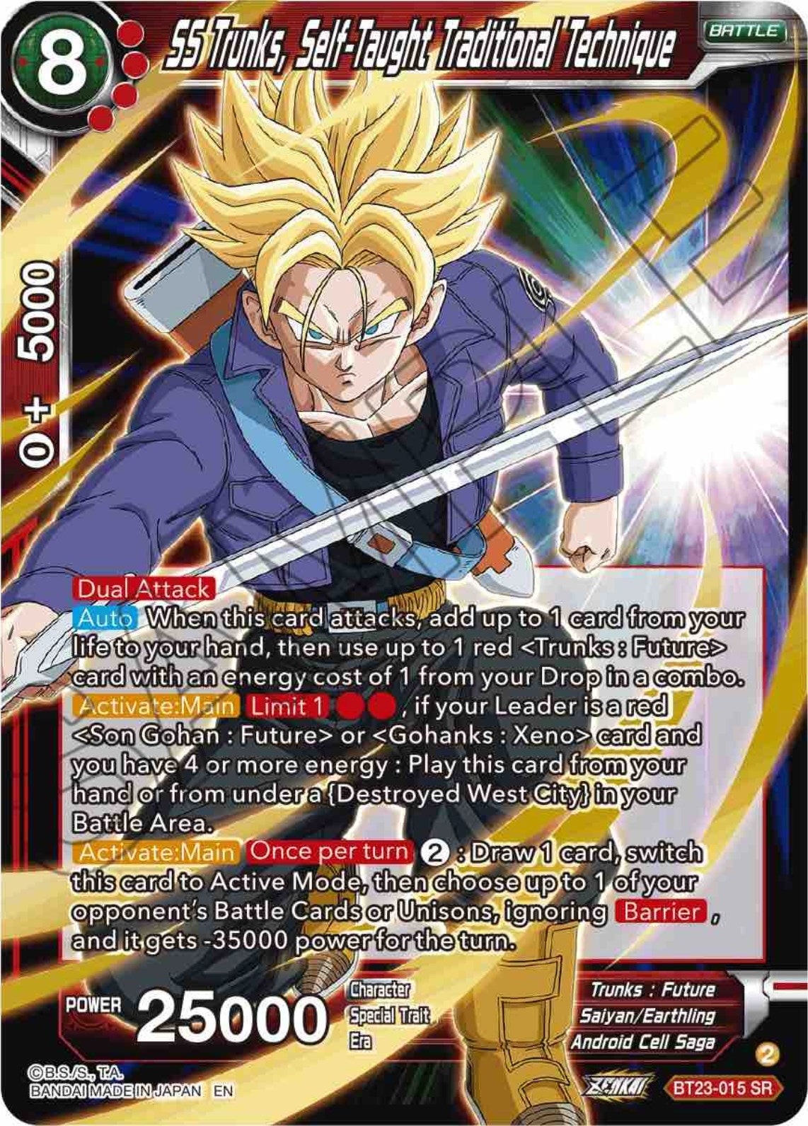 SS Trunks, Self-Taught Traditional Technique (BT23-015) [Perfect Combination] | Amazing Games TCG