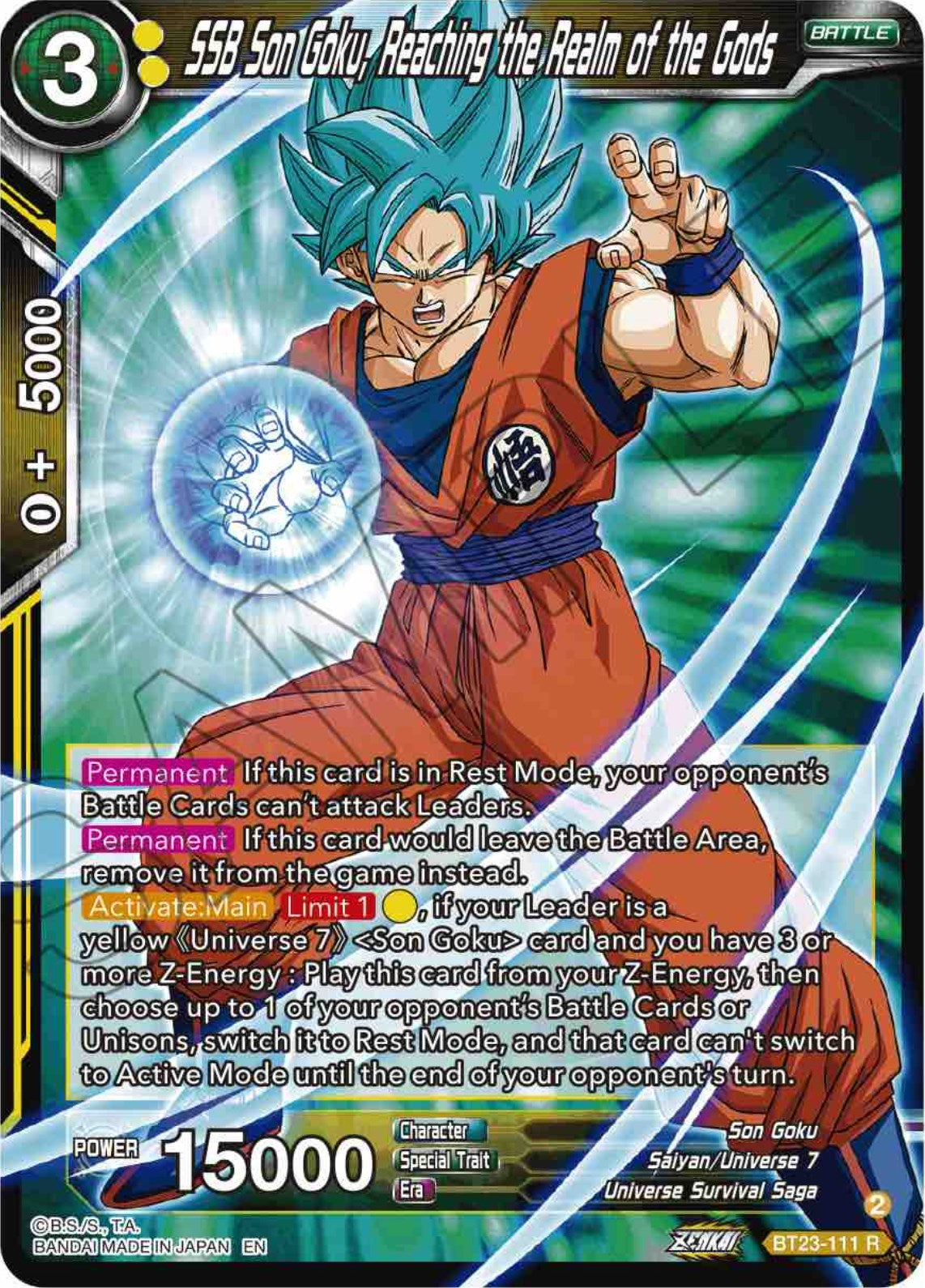 SSB Son Goku, Reaching the Realm of the Gods (BT23-111) [Perfect Combination] | Amazing Games TCG