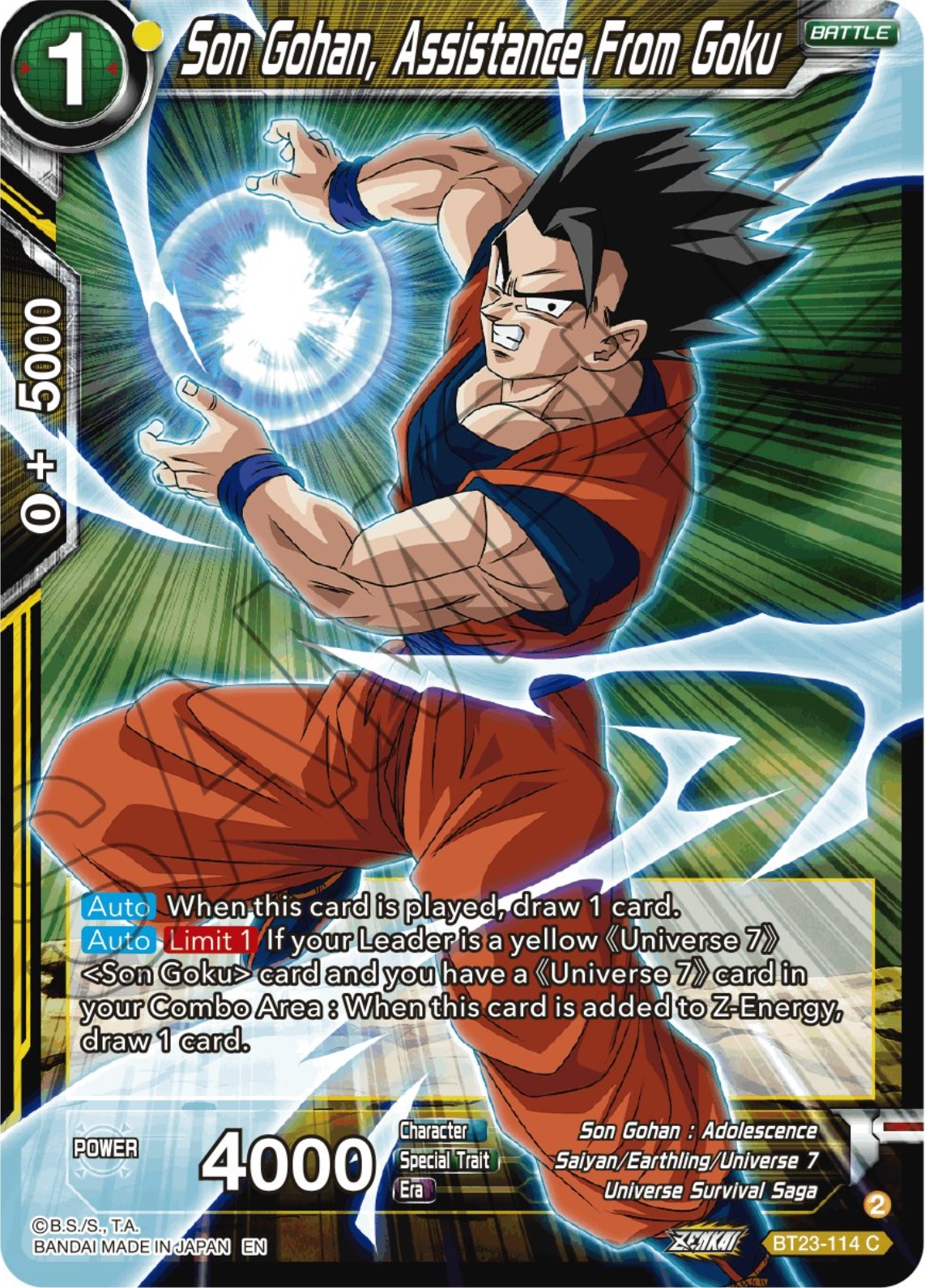 Son Gohan, Assistance From Goku (BT23-114) [Perfect Combination] | Amazing Games TCG