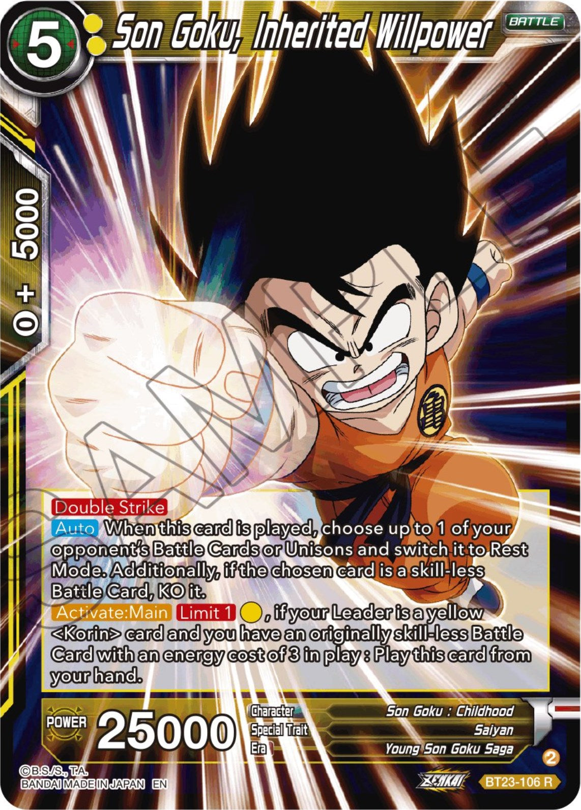 Son Goku, Inherited Willpower (BT23-106) [Perfect Combination] | Amazing Games TCG