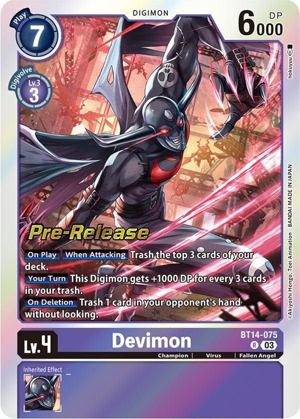 Devimon [BT14-075] [Blast Ace Pre-Release Cards] | Amazing Games TCG