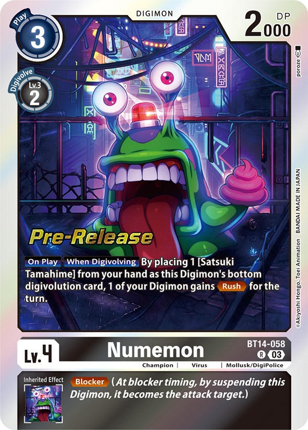 Numemon [BT14-058] [Blast Ace Pre-Release Cards] | Amazing Games TCG