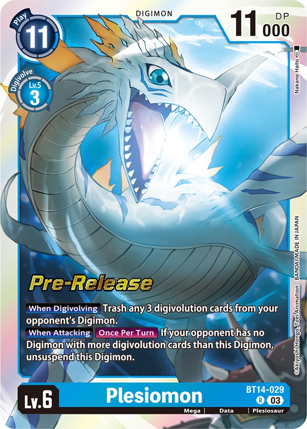 Plesiomon [BT14-029] [Blast Ace Pre-Release Cards] | Amazing Games TCG