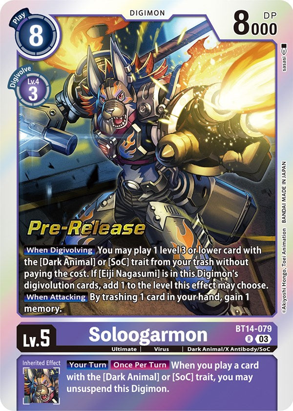 Soloogarmon [BT14-079] [Blast Ace Pre-Release Cards] | Amazing Games TCG
