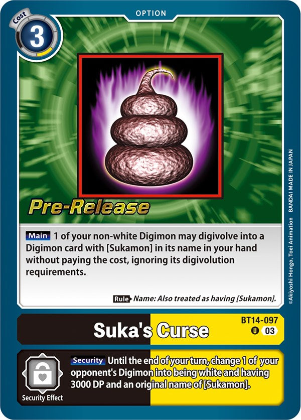 Suka's Curse [BT14-097] [Blast Ace Pre-Release Cards] | Amazing Games TCG