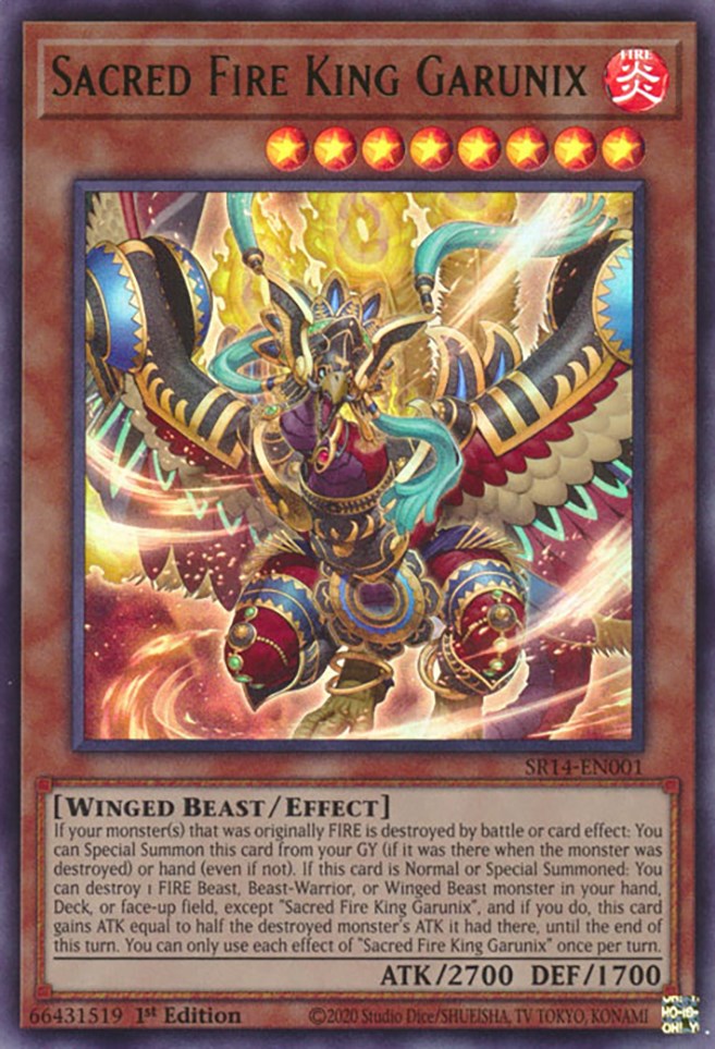 Sacred Fire King Garunix [SR14-EN001] Ultra Rare | Amazing Games TCG