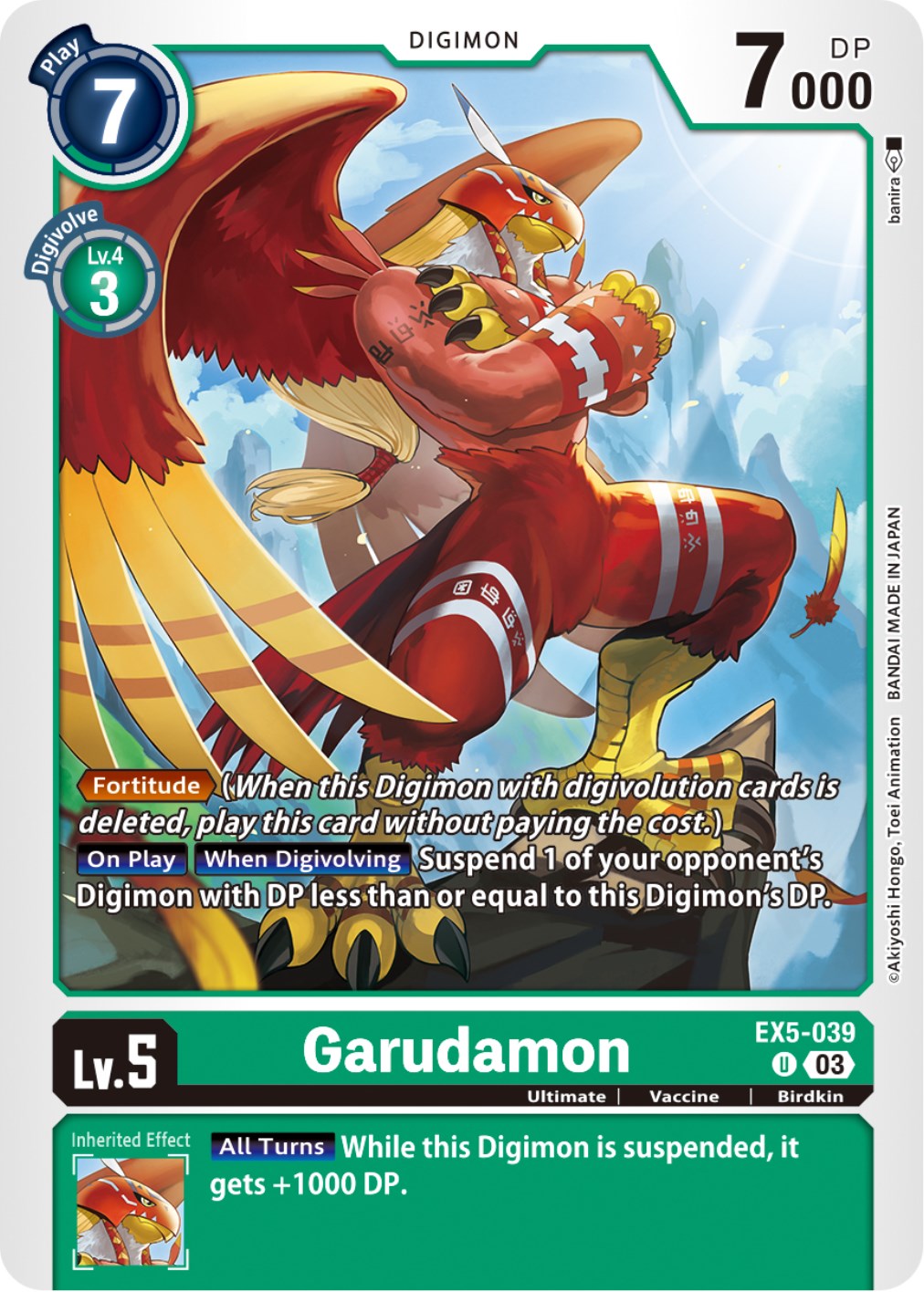Garudamon [EX5-039] [Animal Colosseum] | Amazing Games TCG
