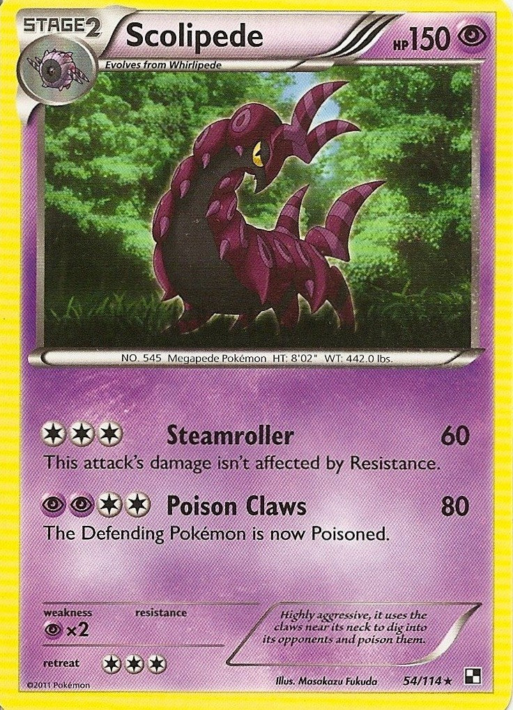 Scolipede (54/114) (Cracked Ice Holo) [Black & White: Dragons Exalted] | Amazing Games TCG