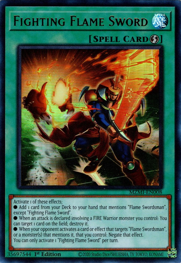 Fighting Flame Sword [MZMI-EN008] Ultra Rare | Amazing Games TCG