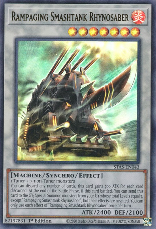 Rampaging Smashtank Rhynosaber [STAS-EN043] Ultra Rare | Amazing Games TCG