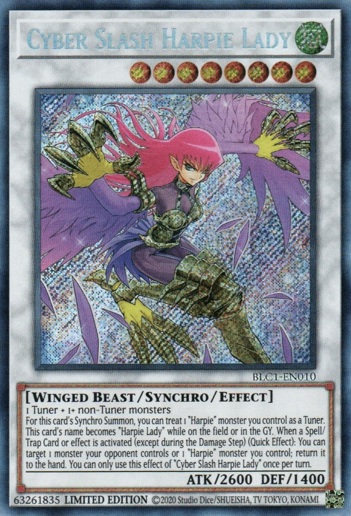 Cyber Slash Harpie Lady [BLC1-EN010] Secret Rare | Amazing Games TCG