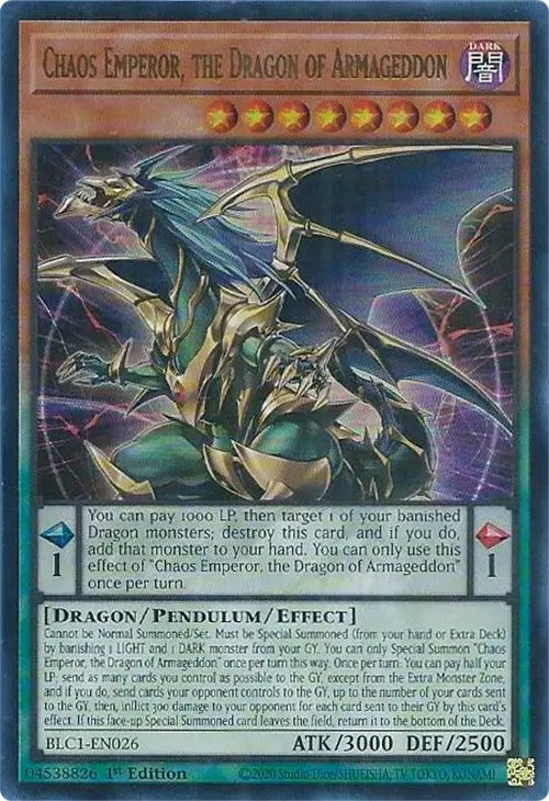 Chaos Emperor, the Dragon of Armageddon [BLC1-EN026] Ultra Rare | Amazing Games TCG