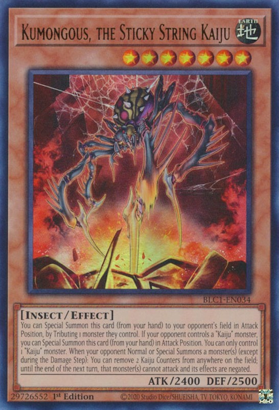 Kumongous, the Sticky String Kaiju [BLC1-EN034] Ultra Rare | Amazing Games TCG