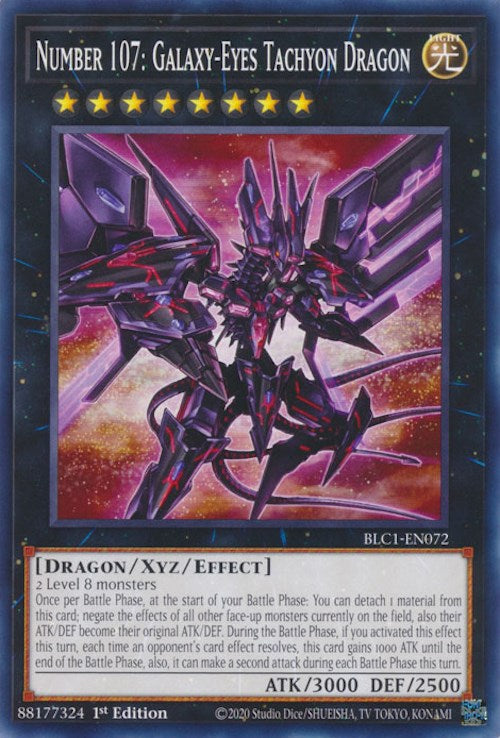 Number 107: Galaxy-Eyes Tachyon Dragon [BLC1-EN072] Common | Amazing Games TCG