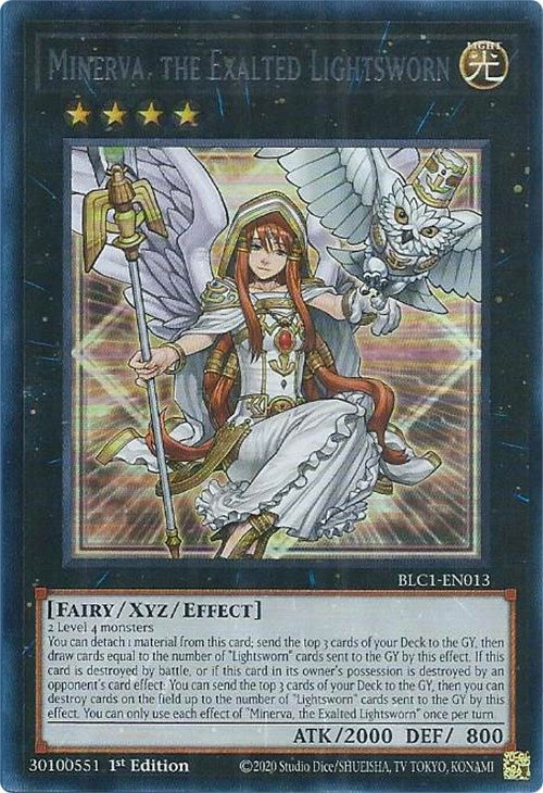 Minerva, the Exalted Lightsworn (Silver) [BLC1-EN013] Ultra Rare | Amazing Games TCG