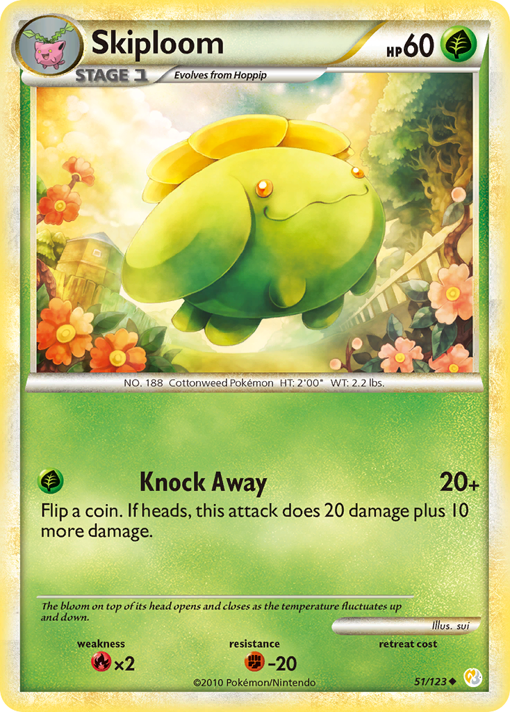 Skiploom (51/123) [HeartGold & SoulSilver: Base Set] | Amazing Games TCG