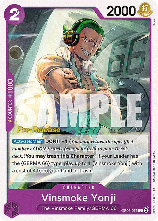 Vinsmoke Yonji [Wings of the Captain Pre-Release Cards] | Amazing Games TCG