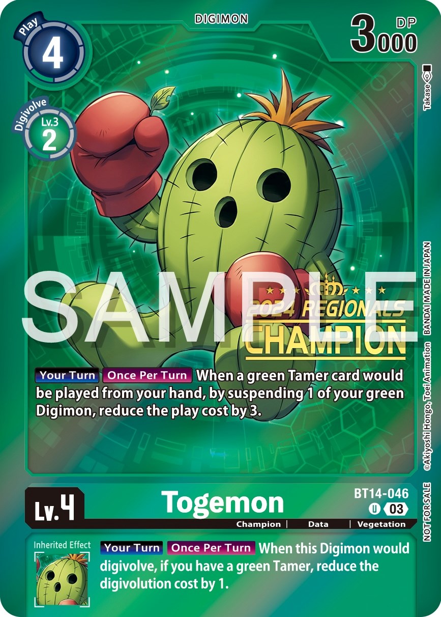 Togemon [BT14-046] (2024 Regionals Champion) [Blast Ace Promos] | Amazing Games TCG