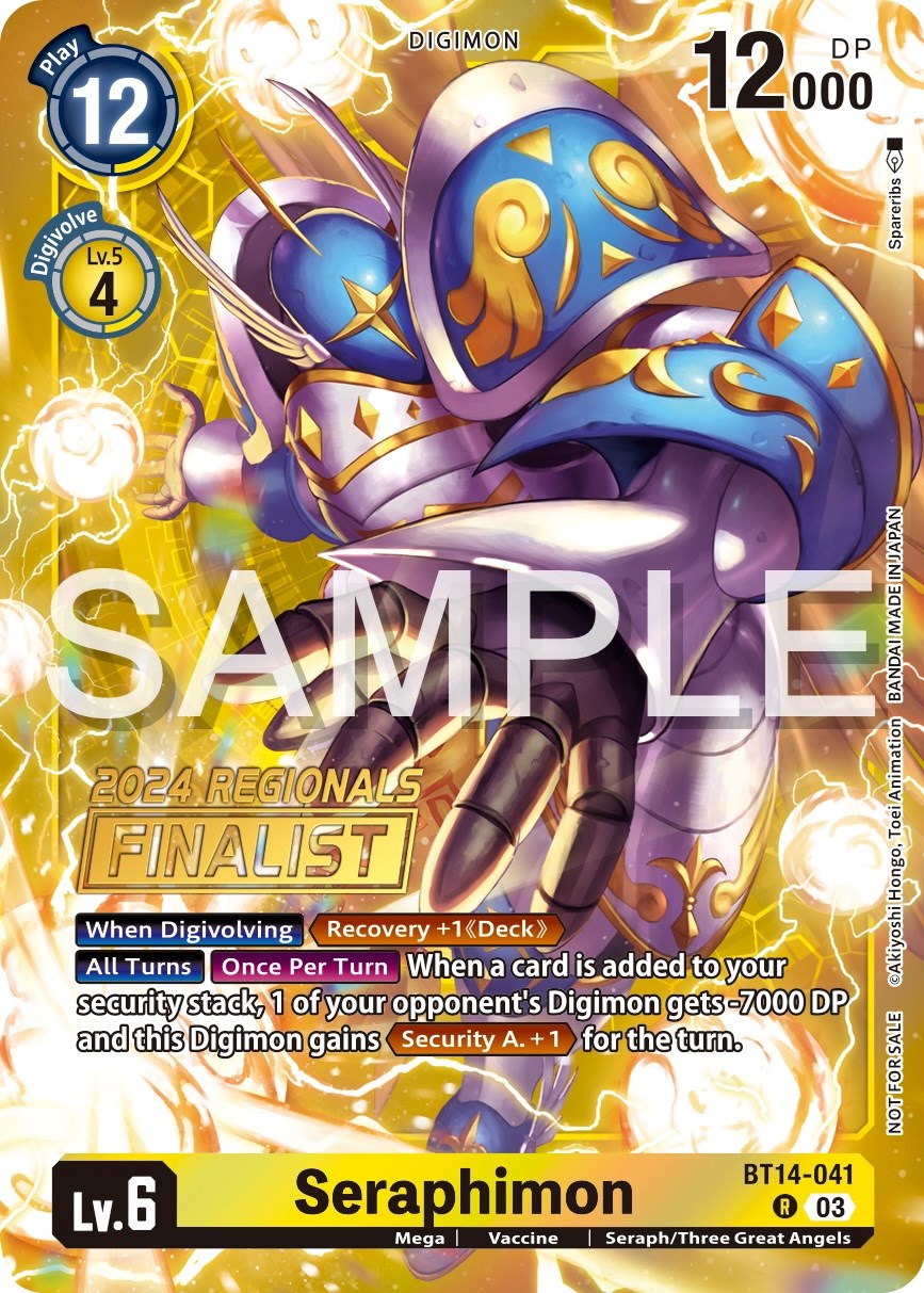 Seraphimon [BT14-041] (2024 Regionals Finalist) [Blast Ace Promos] | Amazing Games TCG