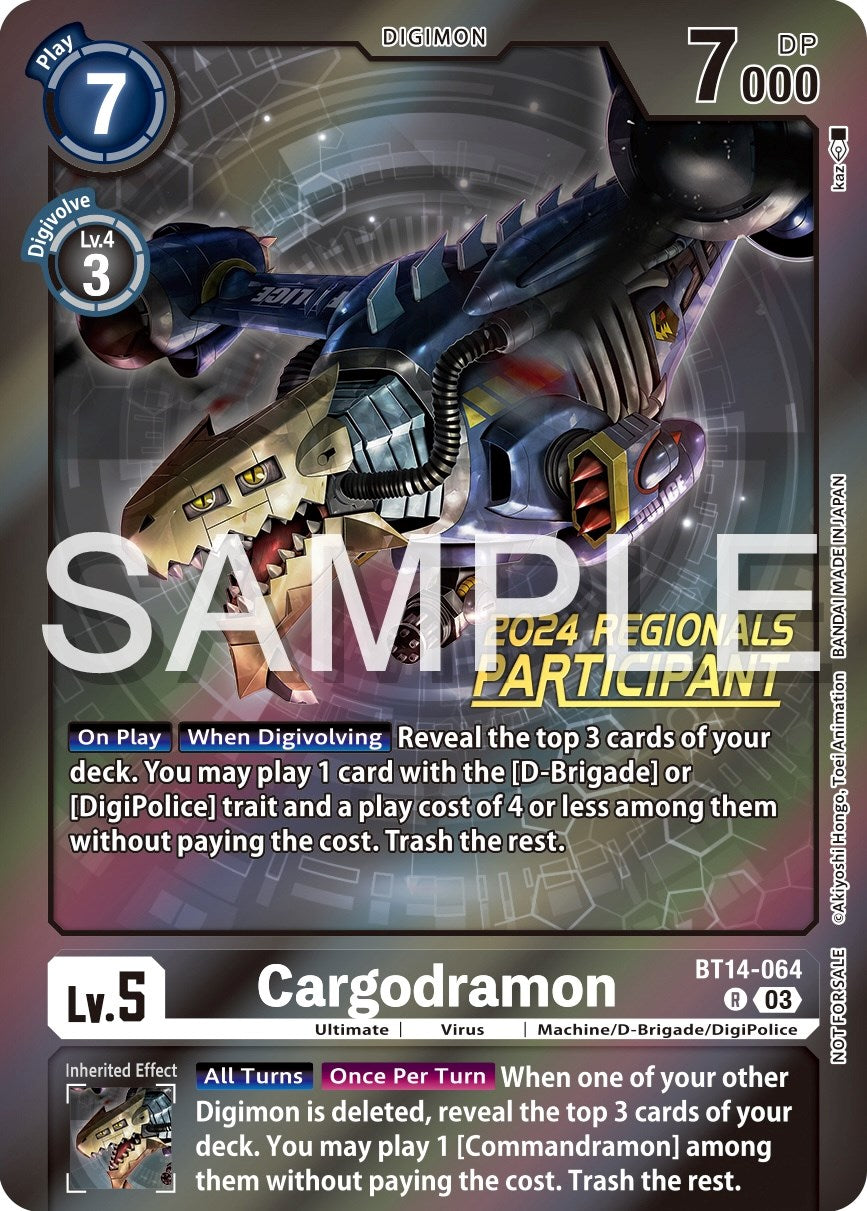 Cargodramon [BT14-064] (2024 Regionals Participant) [Blast Ace Promos] | Amazing Games TCG