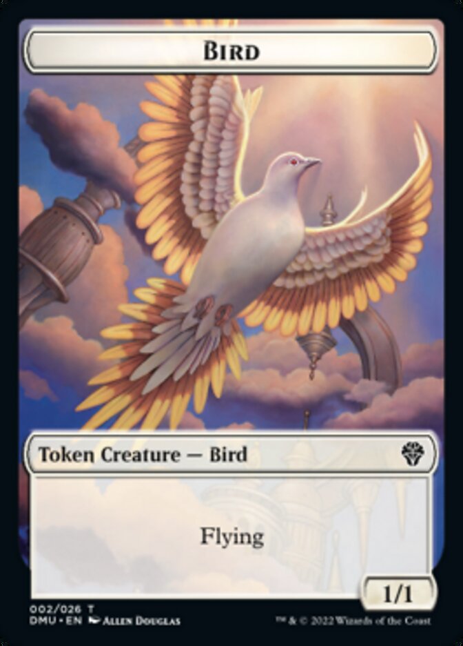 Bird (002) // Wurm Double-sided Token [Dominaria United Tokens] | Amazing Games TCG
