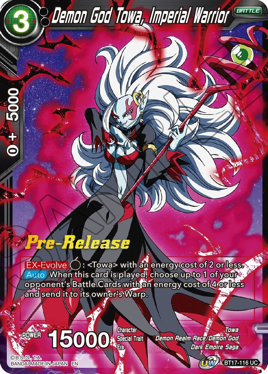 Demon God Towa, Imperial Warrior (BT17-116) [Ultimate Squad Prerelease Promos] | Amazing Games TCG