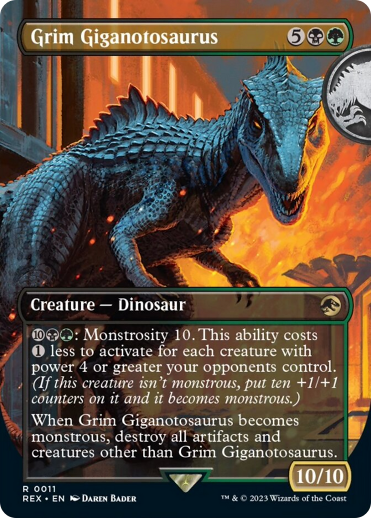 Grim Giganotosaurus (Borderless) [Jurassic World Collection] | Amazing Games TCG