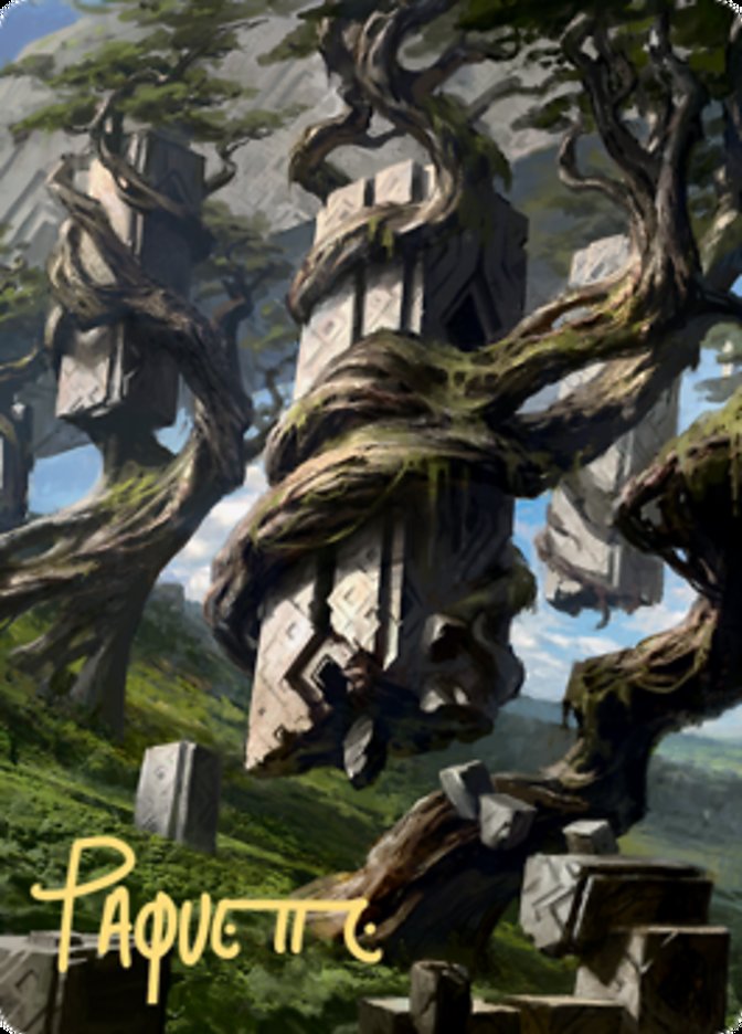 Forest 2 Art Card (Gold-Stamped Signature) [Zendikar Rising Art Series] | Amazing Games TCG