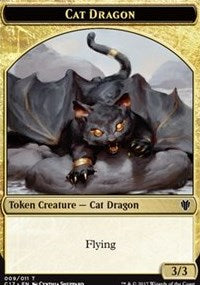 Cat Dragon (009) // Dragon (006) Double-sided Token [Commander 2017 Tokens] | Amazing Games TCG