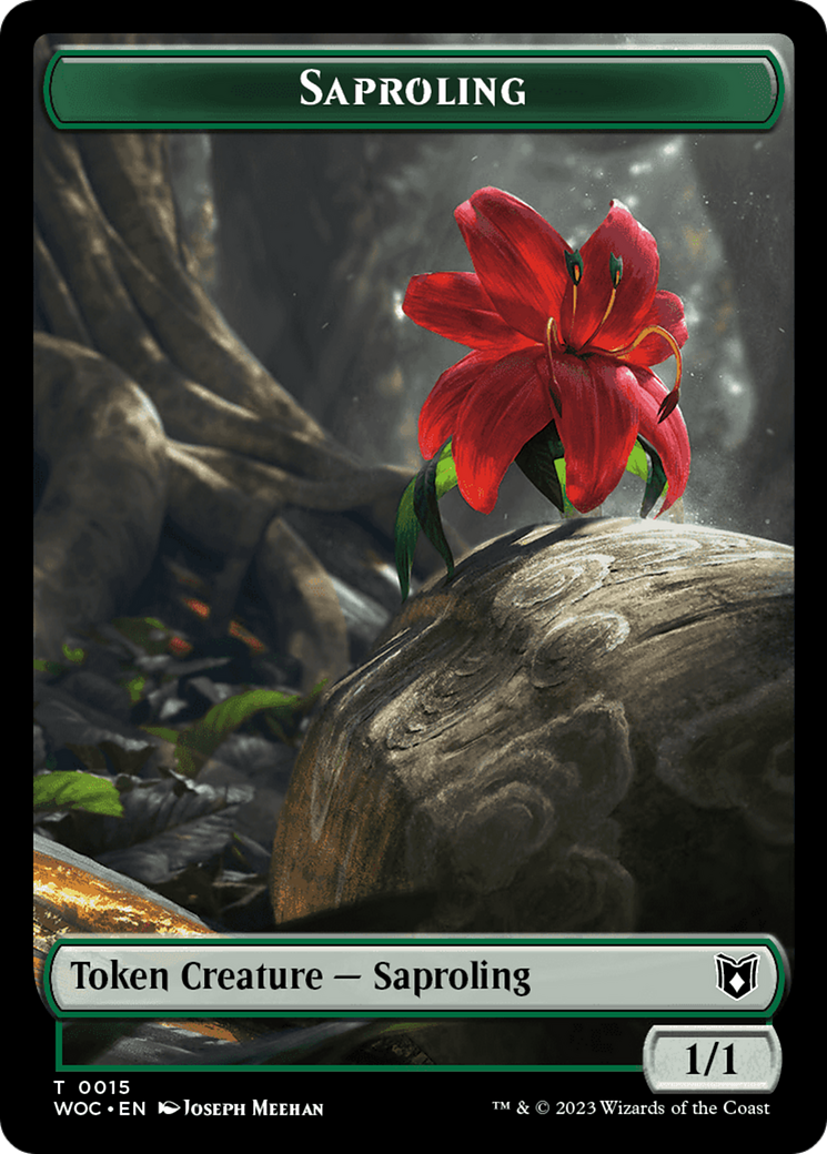 Faerie // Saproling Double-Sided Token [Wilds of Eldraine Commander Tokens] | Amazing Games TCG