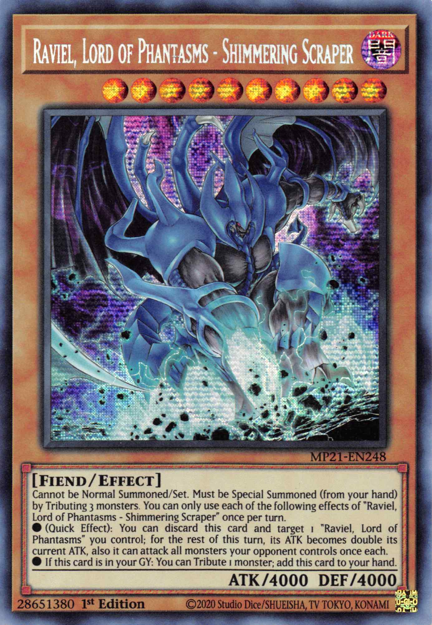 Raviel, Lord of Phantasms - Shimmering Scraper [MP21-EN248] Prismatic Secret Rare | Amazing Games TCG