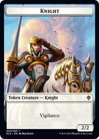 Knight // Food (17) Double-sided Token [Throne of Eldraine Tokens] | Amazing Games TCG