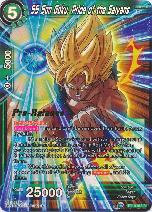 SS Son Goku, Pride of the Saiyans (BT10-065) [Rise of the Unison Warrior Prerelease Promos] | Amazing Games TCG