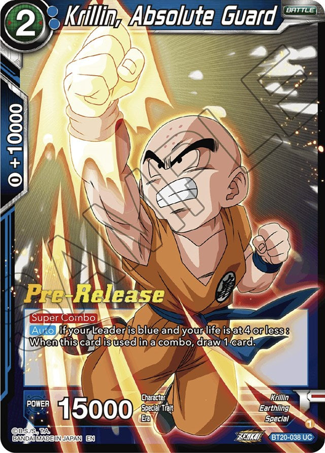 Krillin, Absolute Guard (BT20-038) [Power Absorbed Prerelease Promos] | Amazing Games TCG