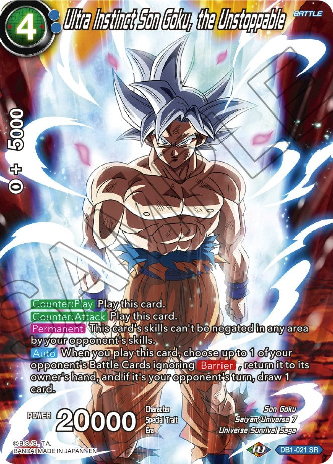 Ultra Instinct Son Goku, the Unstoppable (DB1-021) [Theme Selection: History of Son Goku] | Amazing Games TCG