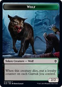 Wolf // Food (17) Double-sided Token [Throne of Eldraine Tokens] | Amazing Games TCG