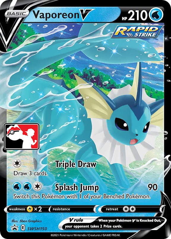 Vaporeon V (SWSH150) [Prize Pack Series One] | Amazing Games TCG