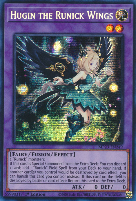 Hugin the Runick Wings [MP23-EN249] Prismatic Secret Rare | Amazing Games TCG