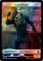 Alien Rhino // Beast Double-Sided Token (Surge Foil) [Doctor Who Tokens] | Amazing Games TCG