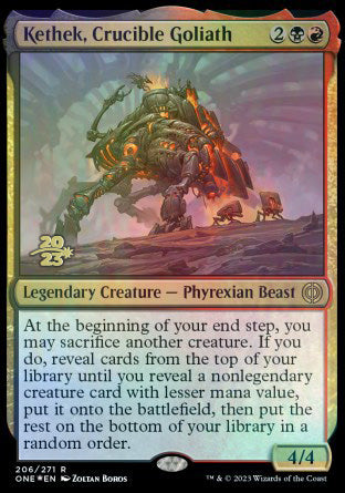 Kethek, Crucible Goliath [Phyrexia: All Will Be One Prerelease Promos] | Amazing Games TCG