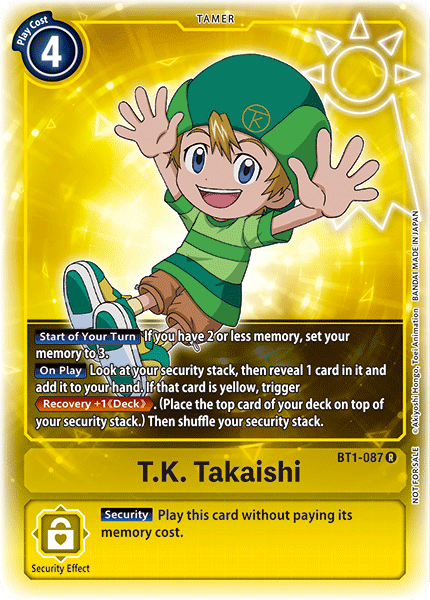 T.K. Takaishi [BT1-087] (Buy-A-Box Promo) [Release Special Booster Ver.1.0 Promos] | Amazing Games TCG