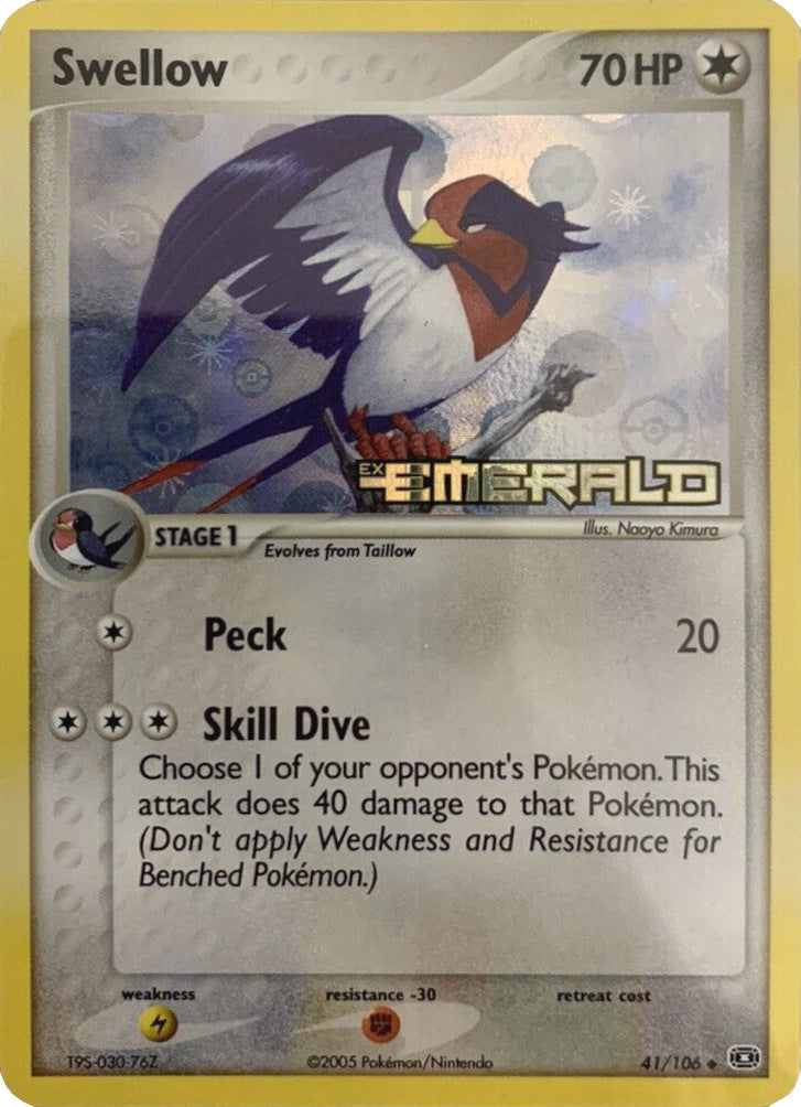 Swellow (41/106) (Stamped) [EX: Emerald] | Amazing Games TCG