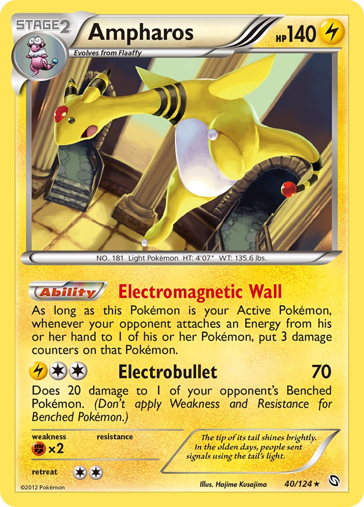 Ampharos (40/124) (Cosmos Holo) (Blister Exclusive) [Black & White: Dragons Exalted] | Amazing Games TCG