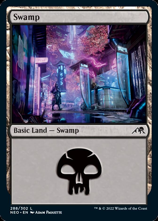 Swamp (288) [Kamigawa: Neon Dynasty] | Amazing Games TCG