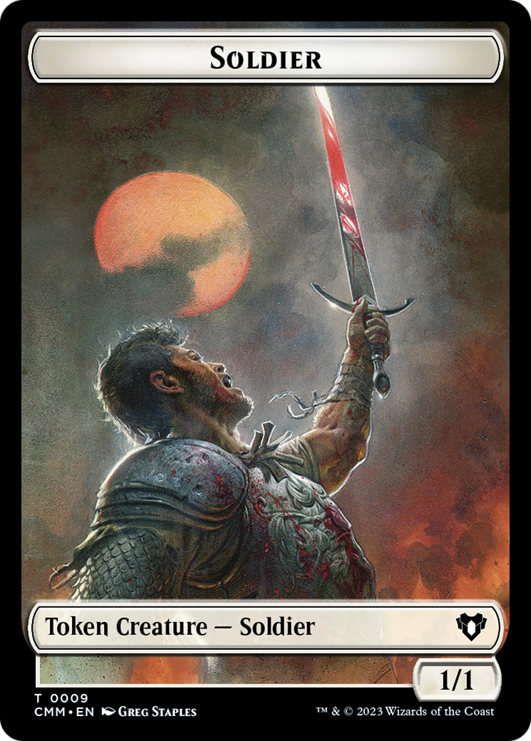 Copy (54) // Human Soldier Double-Sided Token [Commander Masters Tokens] | Amazing Games TCG