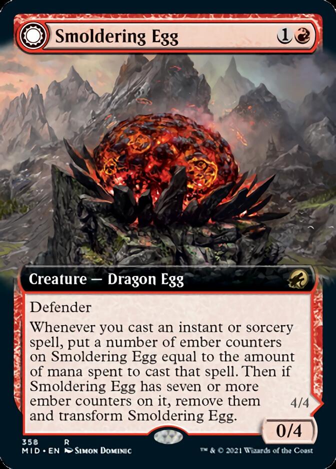 Smoldering Egg // Ashmouth Dragon (Extended) [Innistrad: Midnight Hunt] | Amazing Games TCG