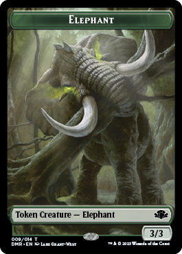 Elephant // Saproling Double-Sided Token [Dominaria Remastered Tokens] | Amazing Games TCG