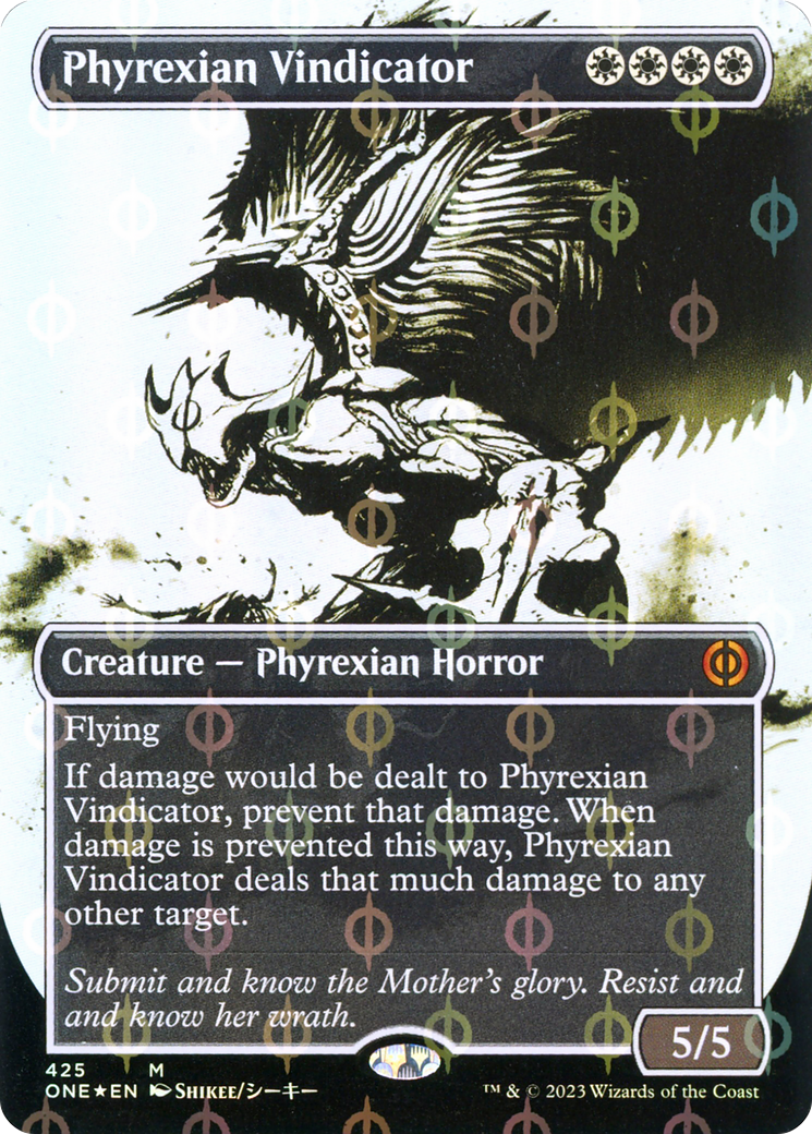 Phyrexian Vindicator (Borderless Ichor Step-and-Compleat Foil) [Phyrexia: All Will Be One] | Amazing Games TCG