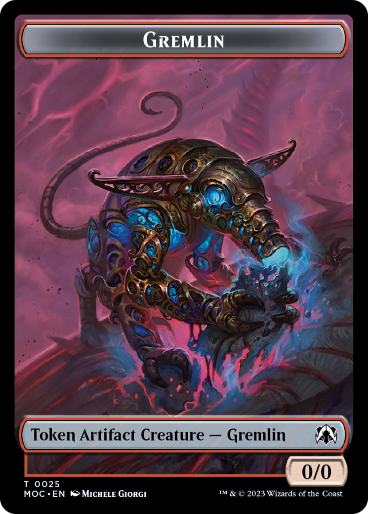 Treasure // Gremlin Double-Sided Token [March of the Machine Commander Tokens] | Amazing Games TCG