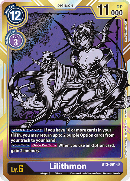 Lilithmon [BT3-091] (Alternate Art) [Release Special Booster Ver.1.0] | Amazing Games TCG